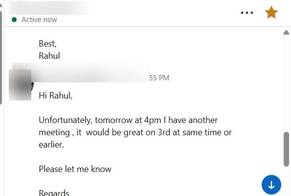 Consultant rescheduling — call confirmed for the 3rd